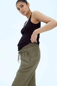 MAMA Linen-Blend Pants