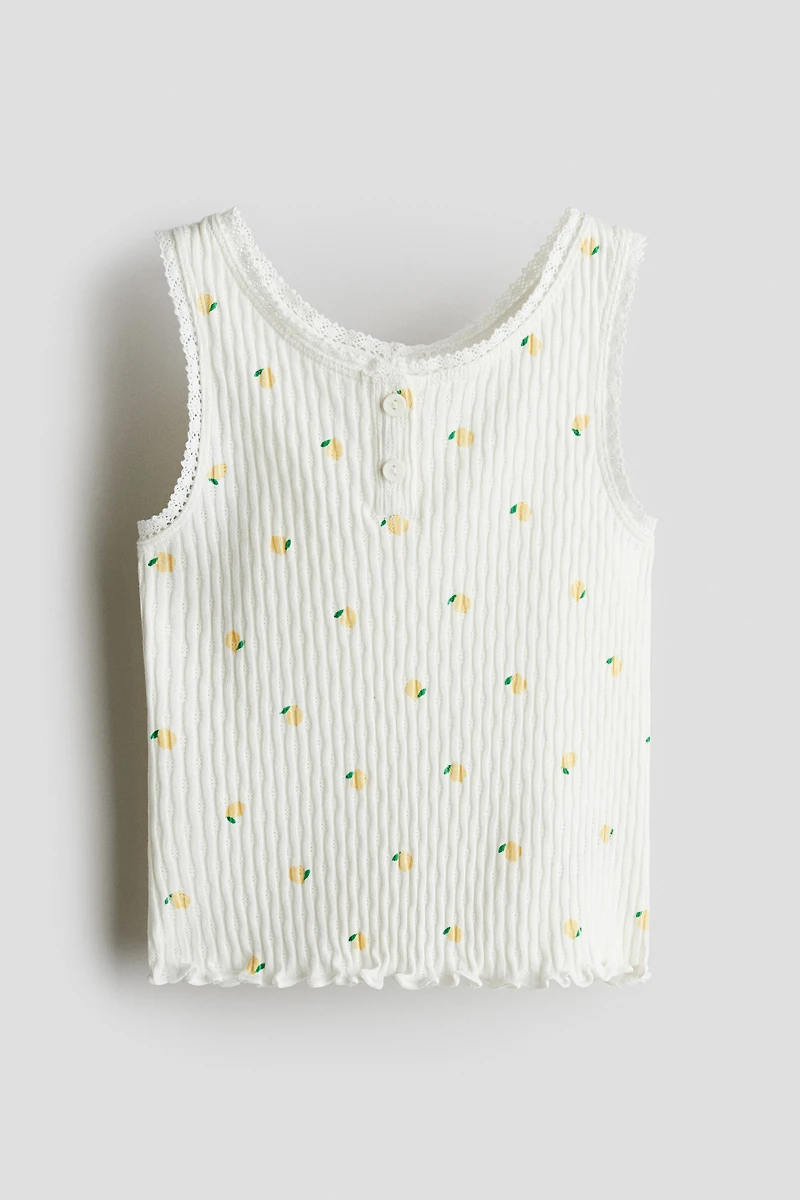 Camisole en pointelle de coton