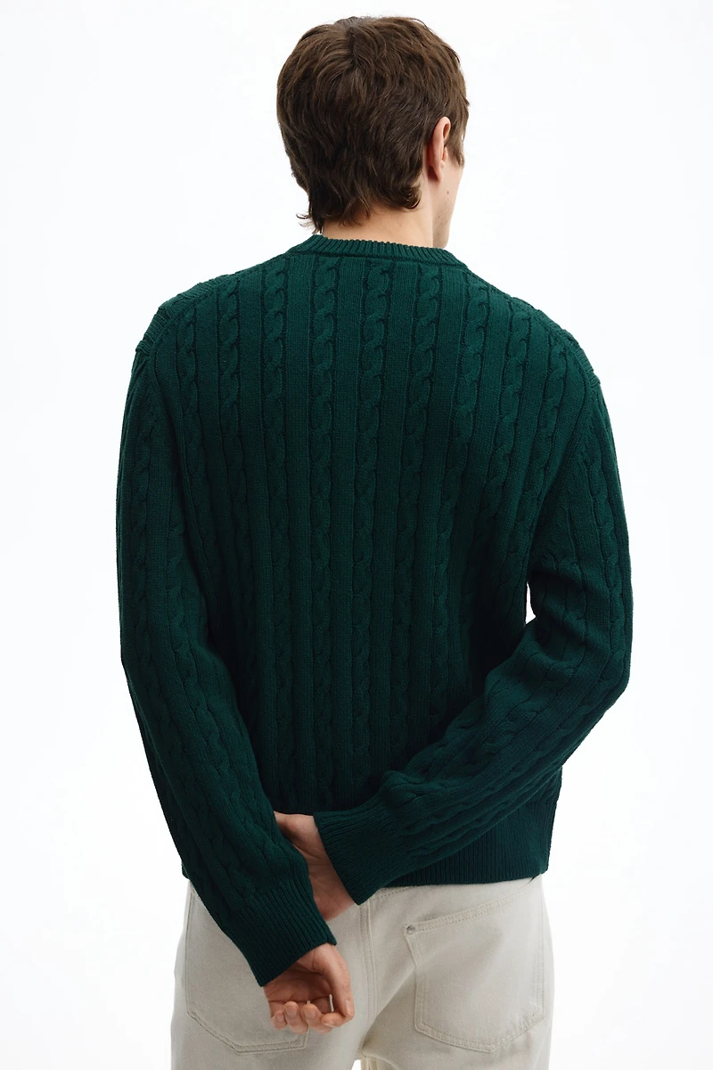 Regular-Fit Cable-Knit Sweater