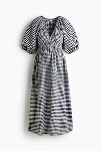 MAMA Balloon-sleeved midi dress