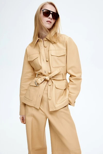 Belted Leather Jacket
