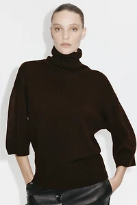 Fine-Knit Turtleneck Sweater