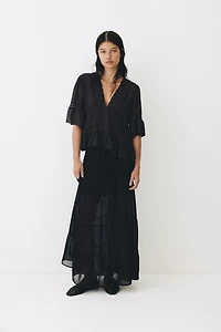 Lace-Detail Viscose Blouse