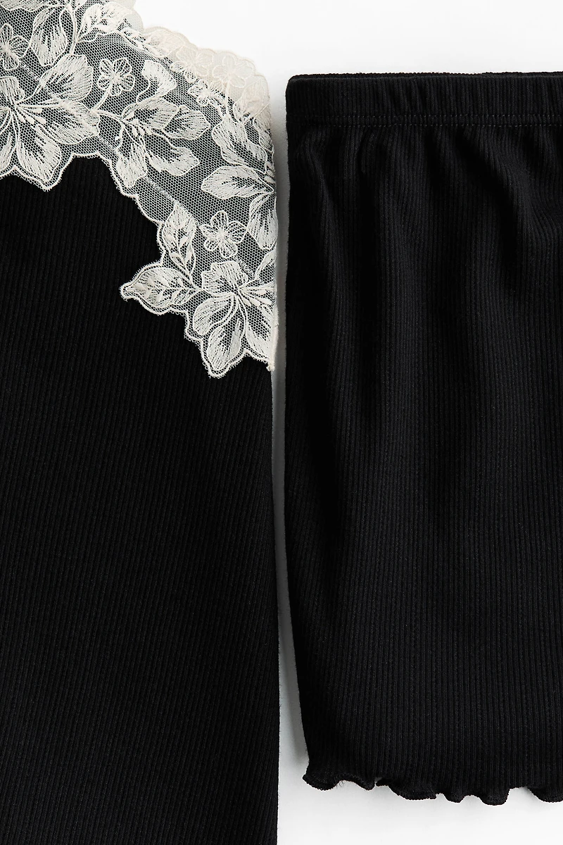 Ribbed Jersey Pajamas