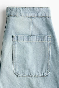 Regular-Waist Barrel-Leg Ankle Jeans