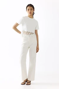 Lace-Trimmed T-Shirt