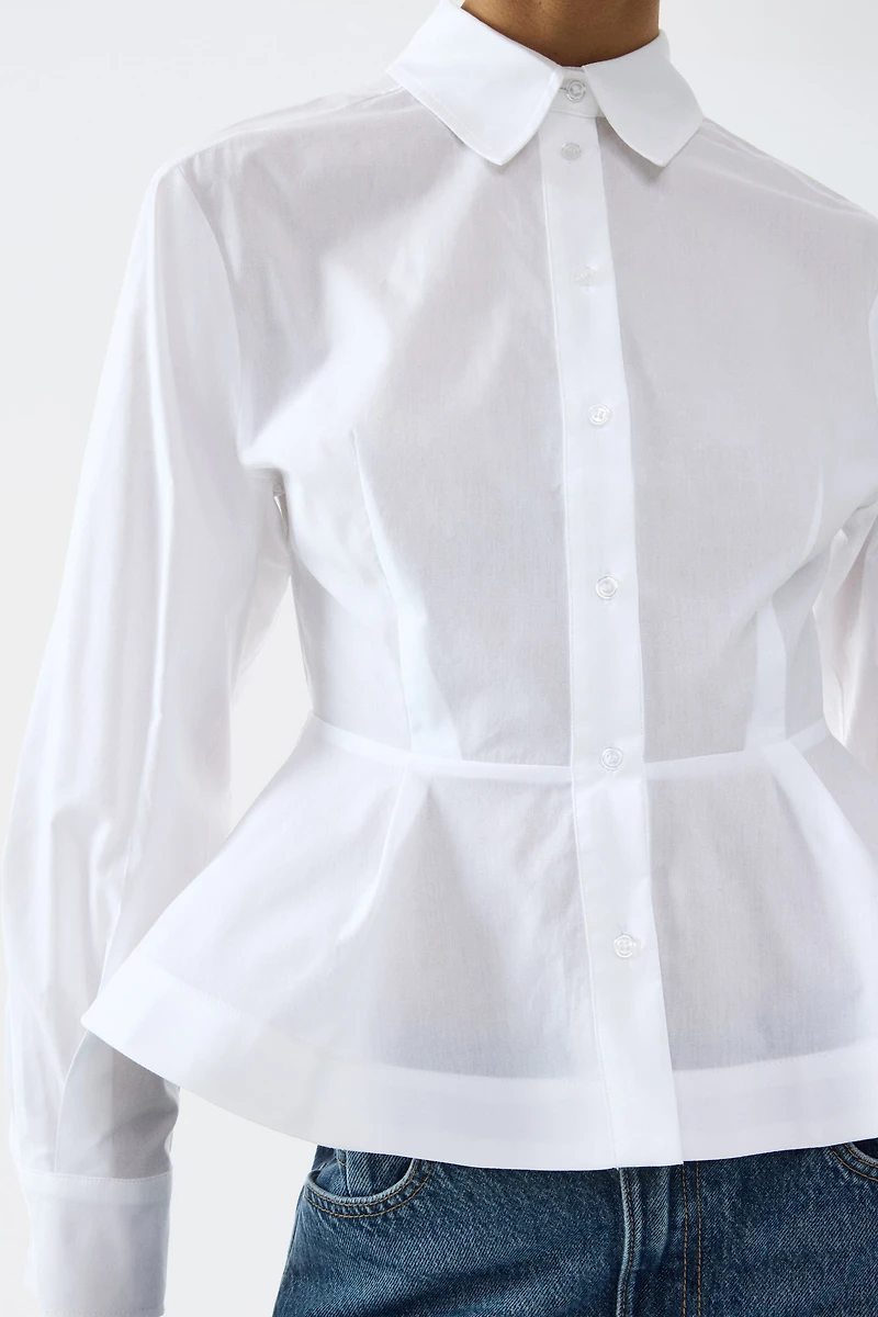 Chemise péplum en popeline