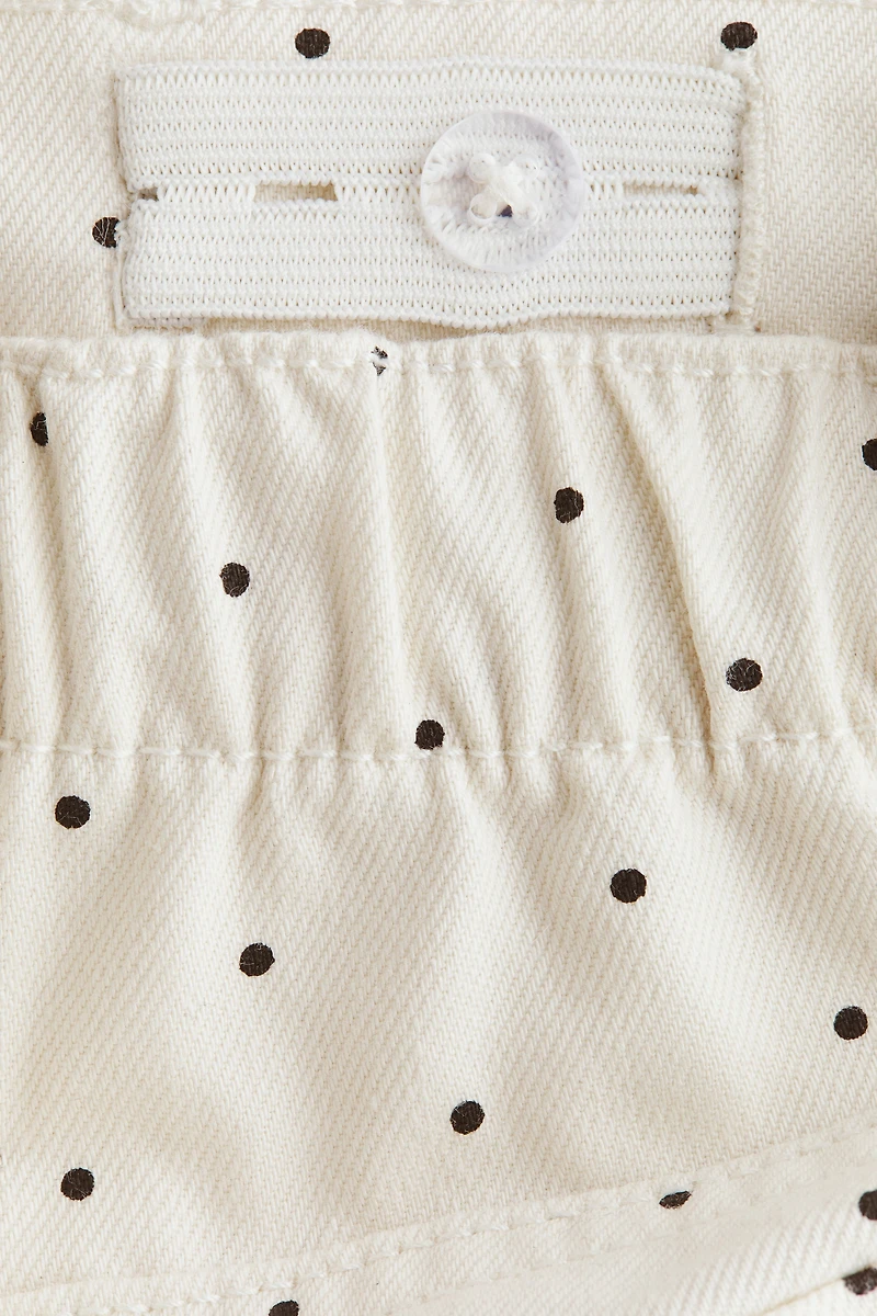 Cotton twill barrel trousers