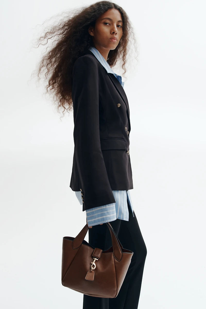 Double-Breasted Twill Blazer
