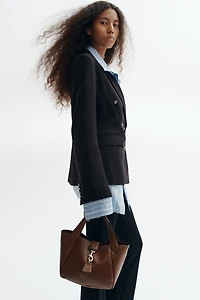 Double-Breasted Twill Blazer