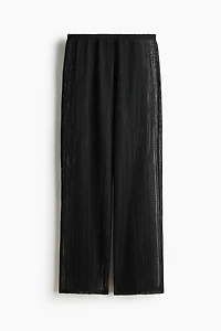 Wide-Leg Open-Knit Pants