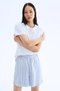 Linen-Blend Drawstring Shorts