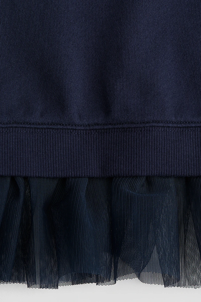 Sweatshirt Dress with Tulle Skirt
