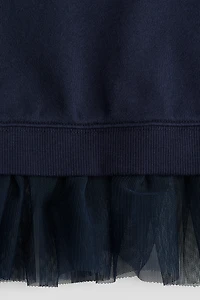 Sweatshirt Dress with Tulle Skirt