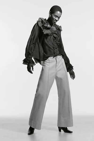 Wide High Ankle Jeans