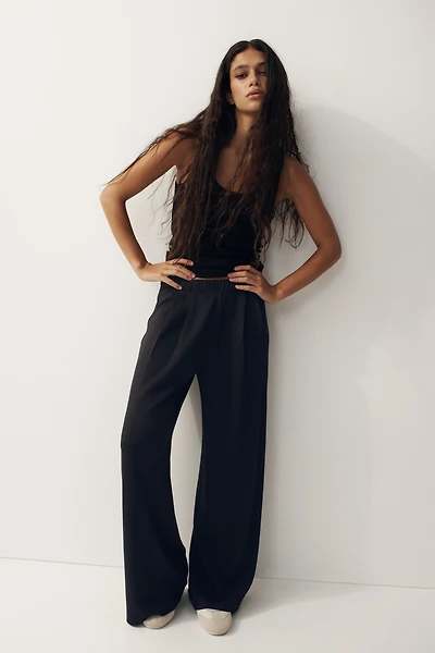 Wide-Leg Pull-On Pants