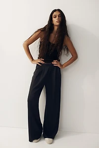 Wide-Leg Pull-On Pants