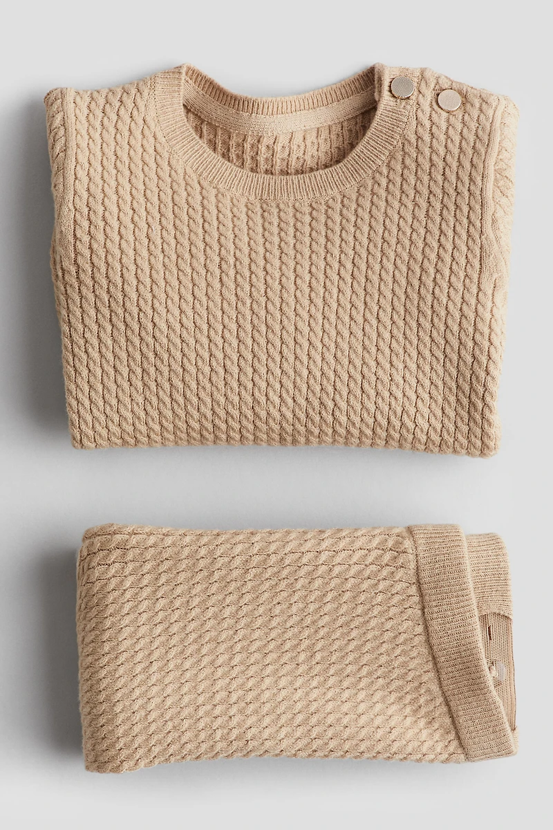 Ensemble 2 pièces en tricot torsadé
