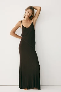 Rib-Knit Viscose Skirt