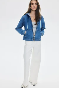 Veste à capuchon en denim