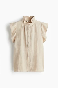 Flutter-Sleeved Muslin Blouse