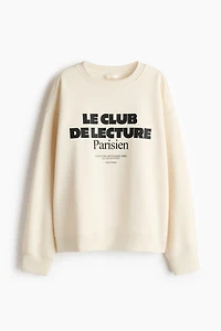 Sweatshirt with Text Motif