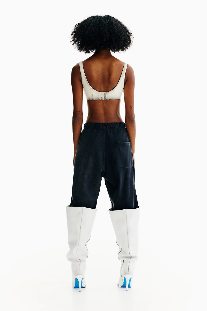 Haut bustier court en cuir