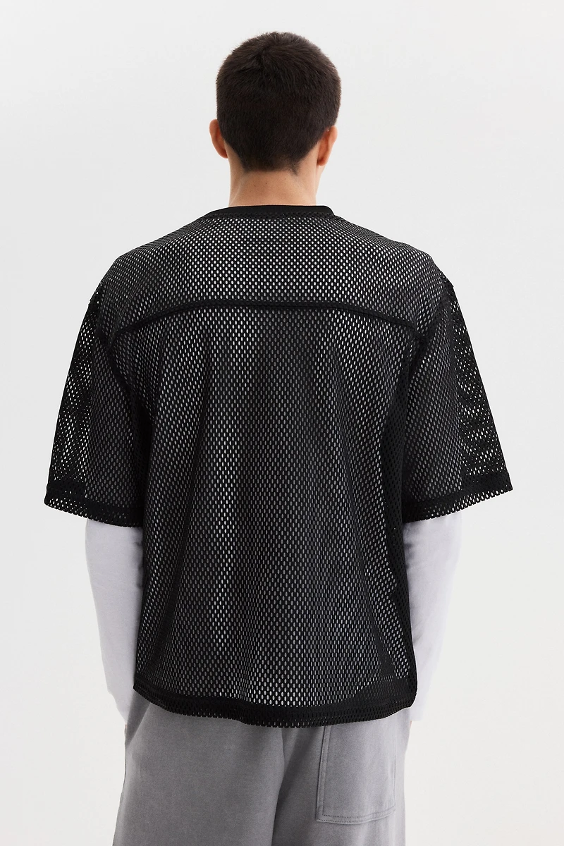 T-shirt ample en filet imprimé