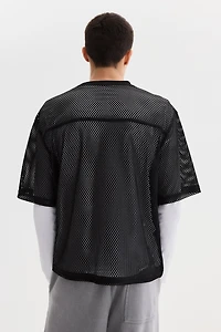 T-shirt ample en filet imprimé