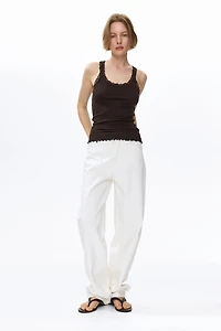Lace-Trimmed Viscose-Blend Tank Top