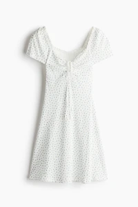 Lace-Trimmed Dress with Flared Skirt