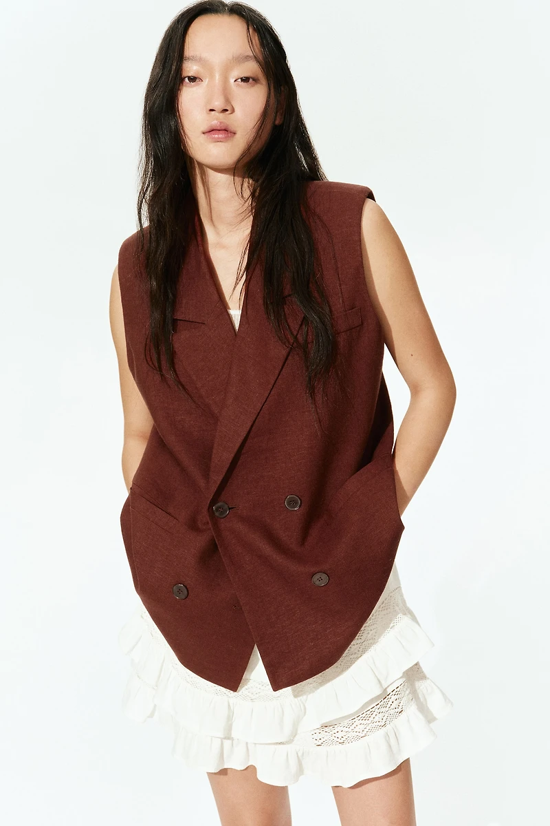Linen-Blend Vest