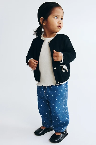 Printed Paper-Bag Jeans