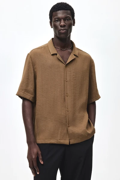 Chemise décontractée avec col cubain