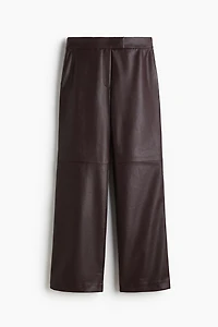 Pantalon à jambes droites en tissu enduit