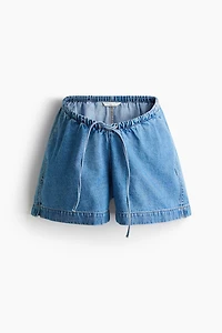 MAMA Drawstring Denim Shorts