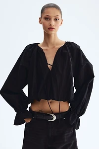 Crinkled Balloon Blouse