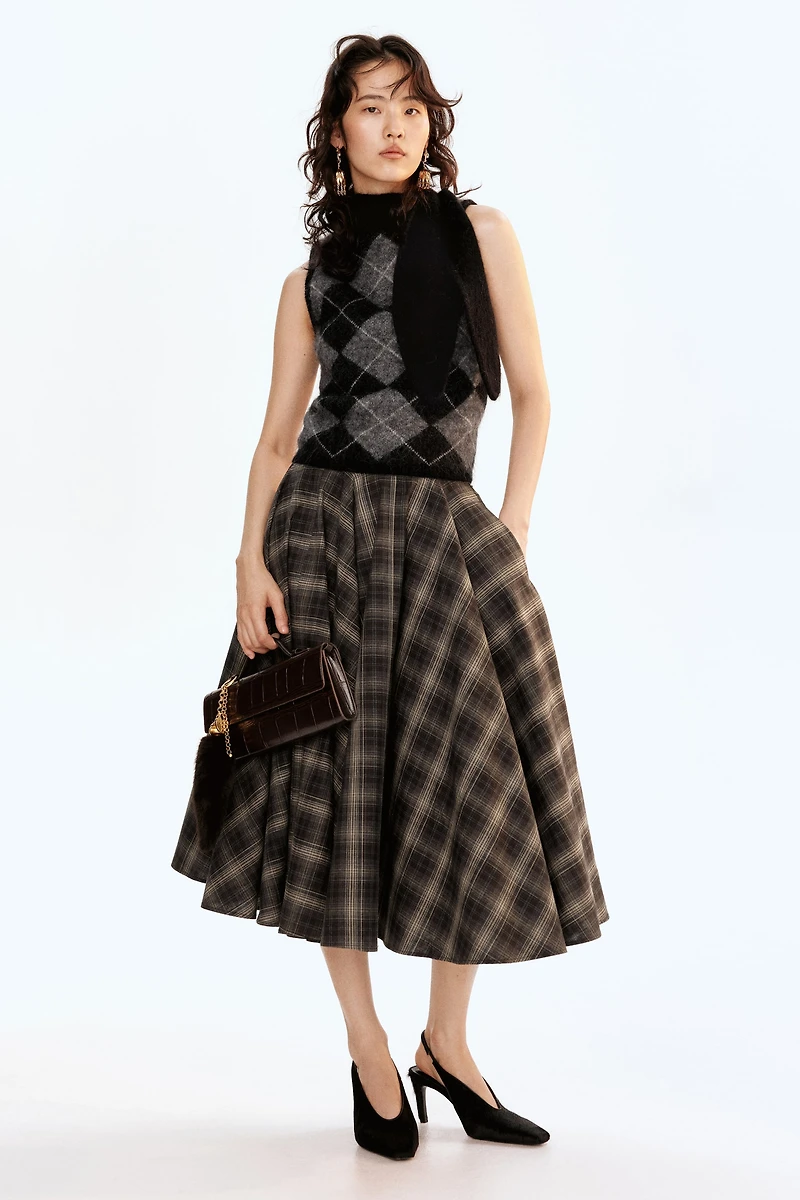 Haut à col écharpe en mohair mélangé