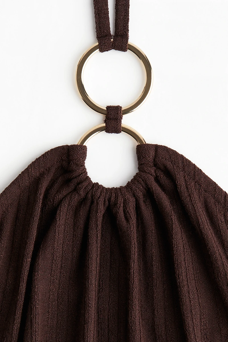 Ring-Detail Halterneck Top