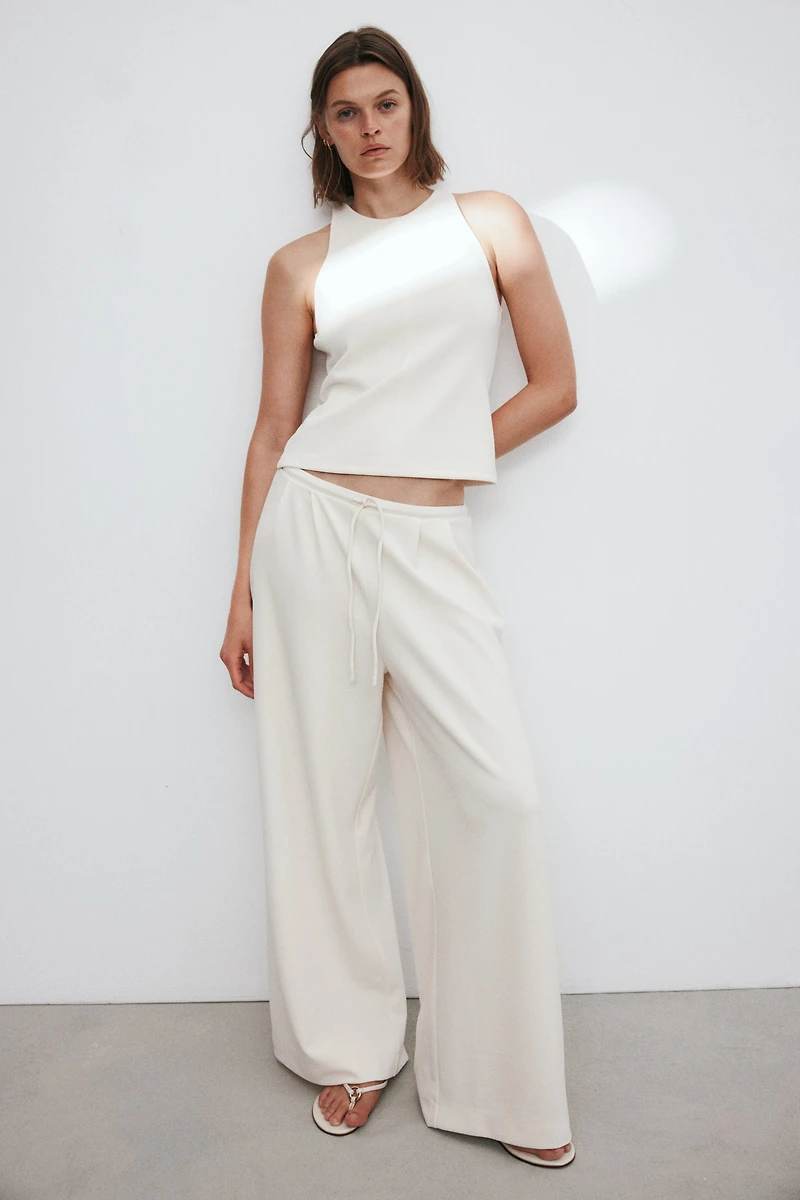 Pantalon plissé avec cordon de serrage