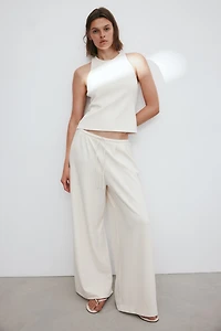Pantalon plissé avec cordon de serrage