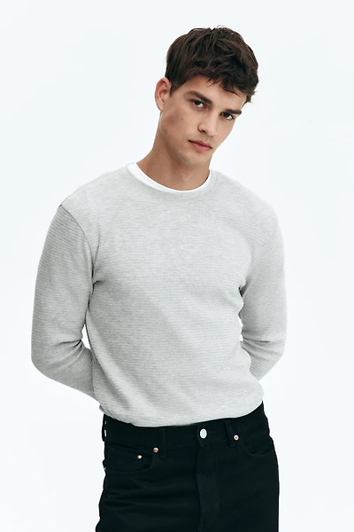 Slim Fit Waffled Jersey Shirt