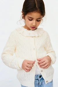 Chandail en tricot pointelle de coton