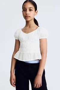 Haut en coton froissé