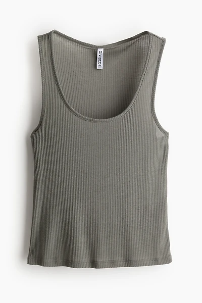 Sheer Ribbed Tank Top