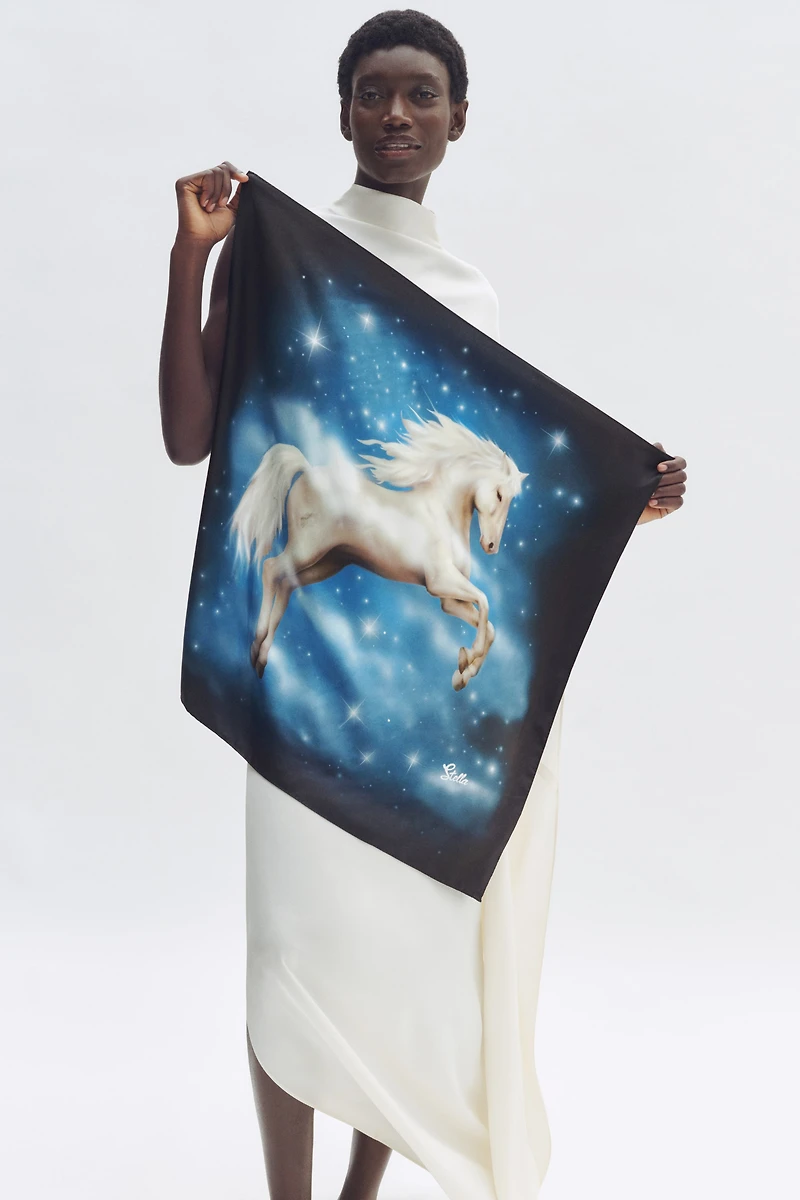 Foulard imprimé en soie