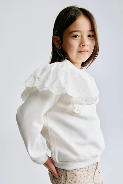 Ruffle-Trimmed Sweatshirt