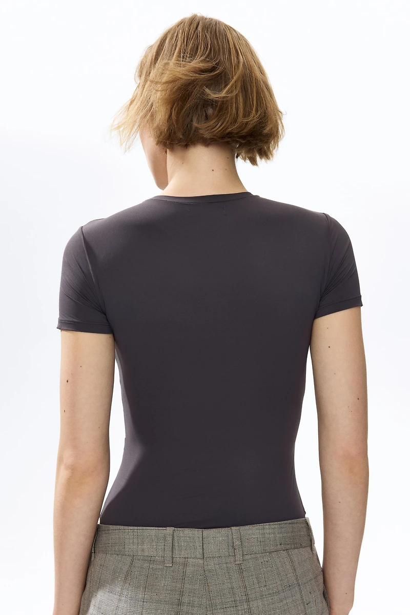 Short-Sleeved Microfiber Bodysuit