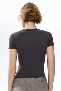 Short-Sleeved Microfiber Bodysuit