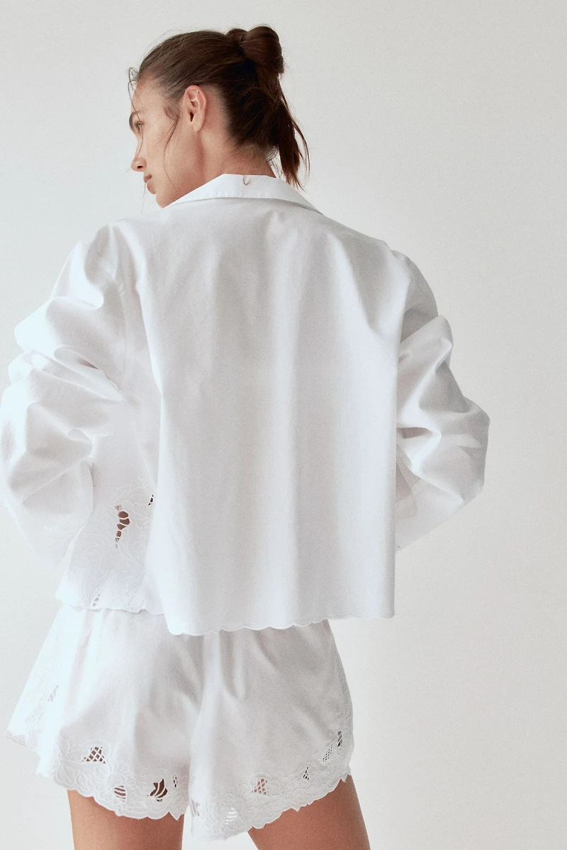 Pajamas with Eyelet Embroidery